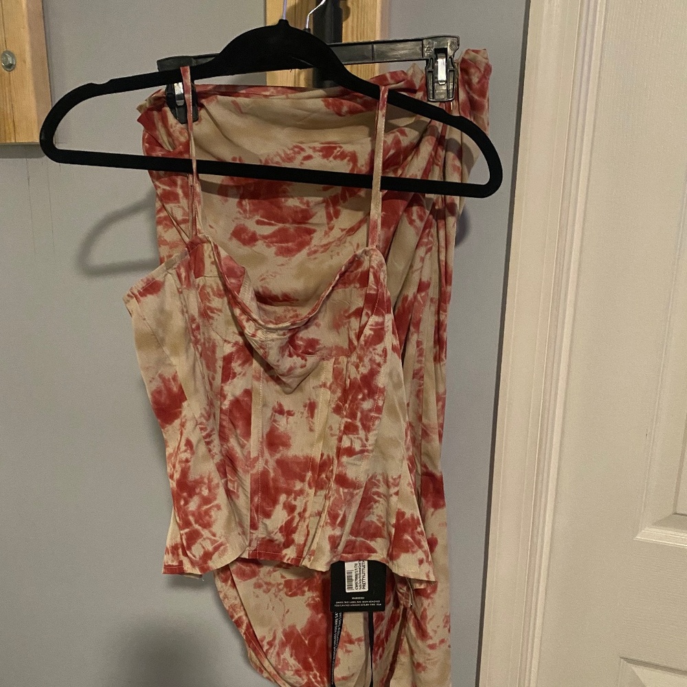 2 piece corset top and skirt